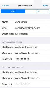 email account settings 13