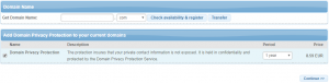 Domain Privacy Protection can be purchased for more than one year at a time.
