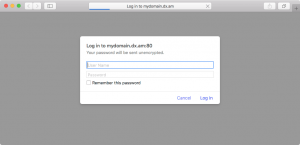 Password Protection active on a website.