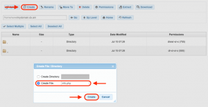 Creating a small PHP script which will be able to display the full PHP configuration on the server.