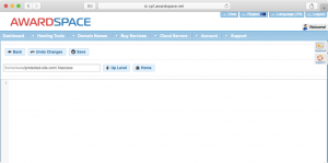 Your .htaccess file is now open in the File Manager and you can start editing it.