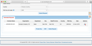 All of your CSRs are neatly organized into a table, much like other sections of our Control Panel.