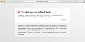 A warning message advising visitors to go back is not something that you want on your website.