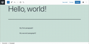 Pressing Enter when you are at the end of a paragraph block would automatically create a new paragraph block for you to work with.