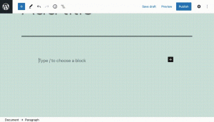 You can quickly convert an empty paragraph block into a quote block using a Markdown-inspired shortcut.