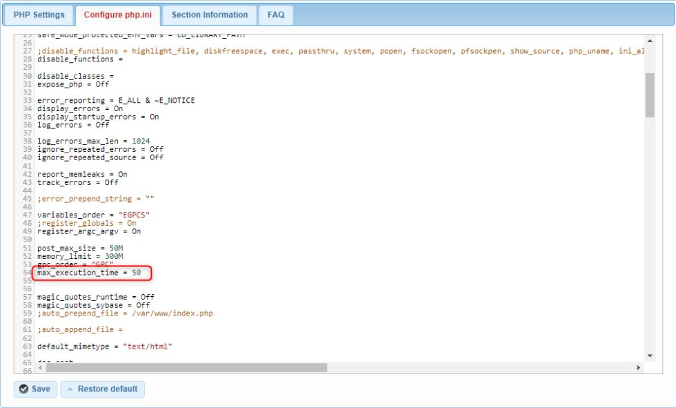 How to edit the php maximum execution time - AwardSpace.com