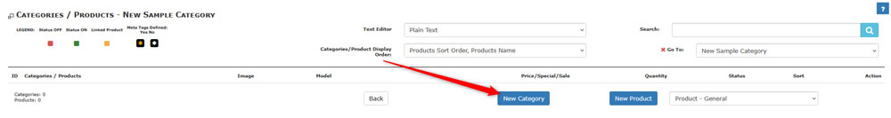 Add new subcategory to a main category
