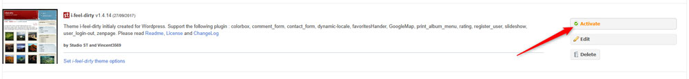 cAccess the Zenphoto themes tab
