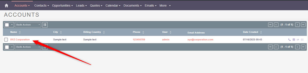 Records in SuiteCRM 