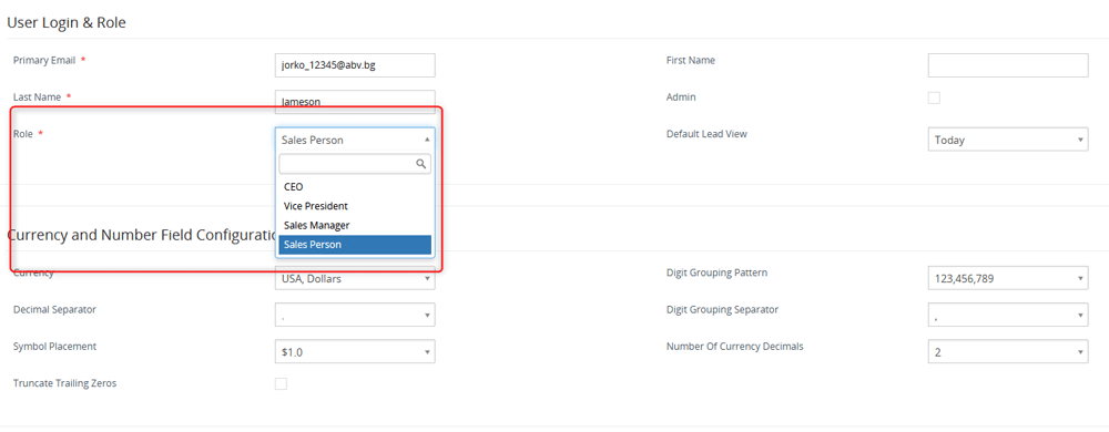 Change user roles