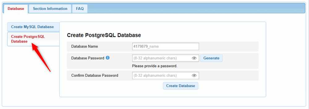 Select Postgre SQL Database